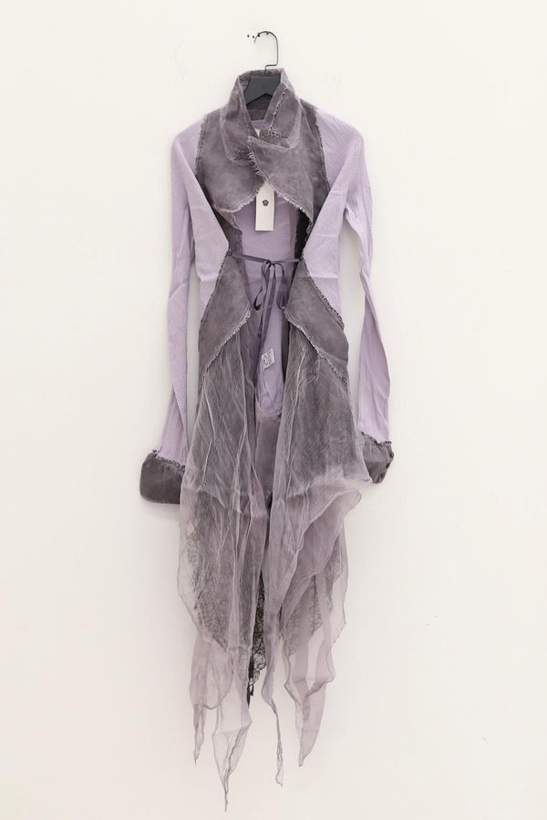 marc le bihan patchwork silk tuxedo skirt 22917 ORCHIDEE PMLB3